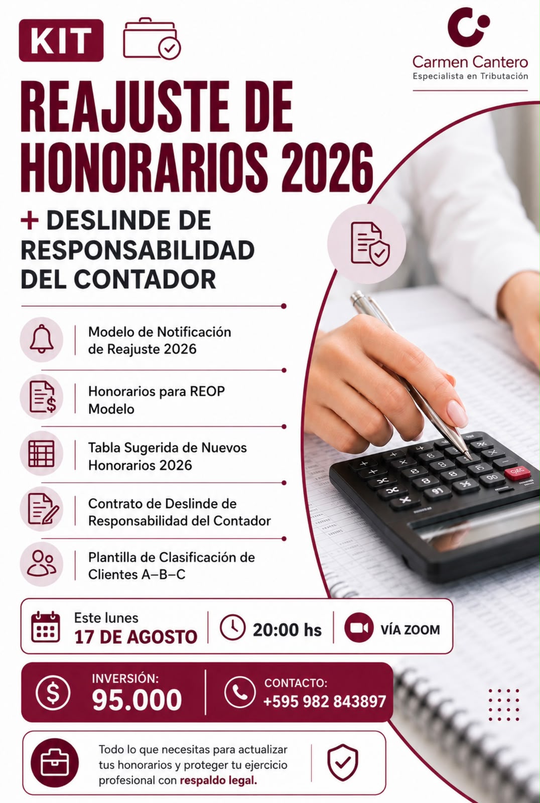 Taller sobre Kit Reajuste de Honorarios 2026 17/08/26