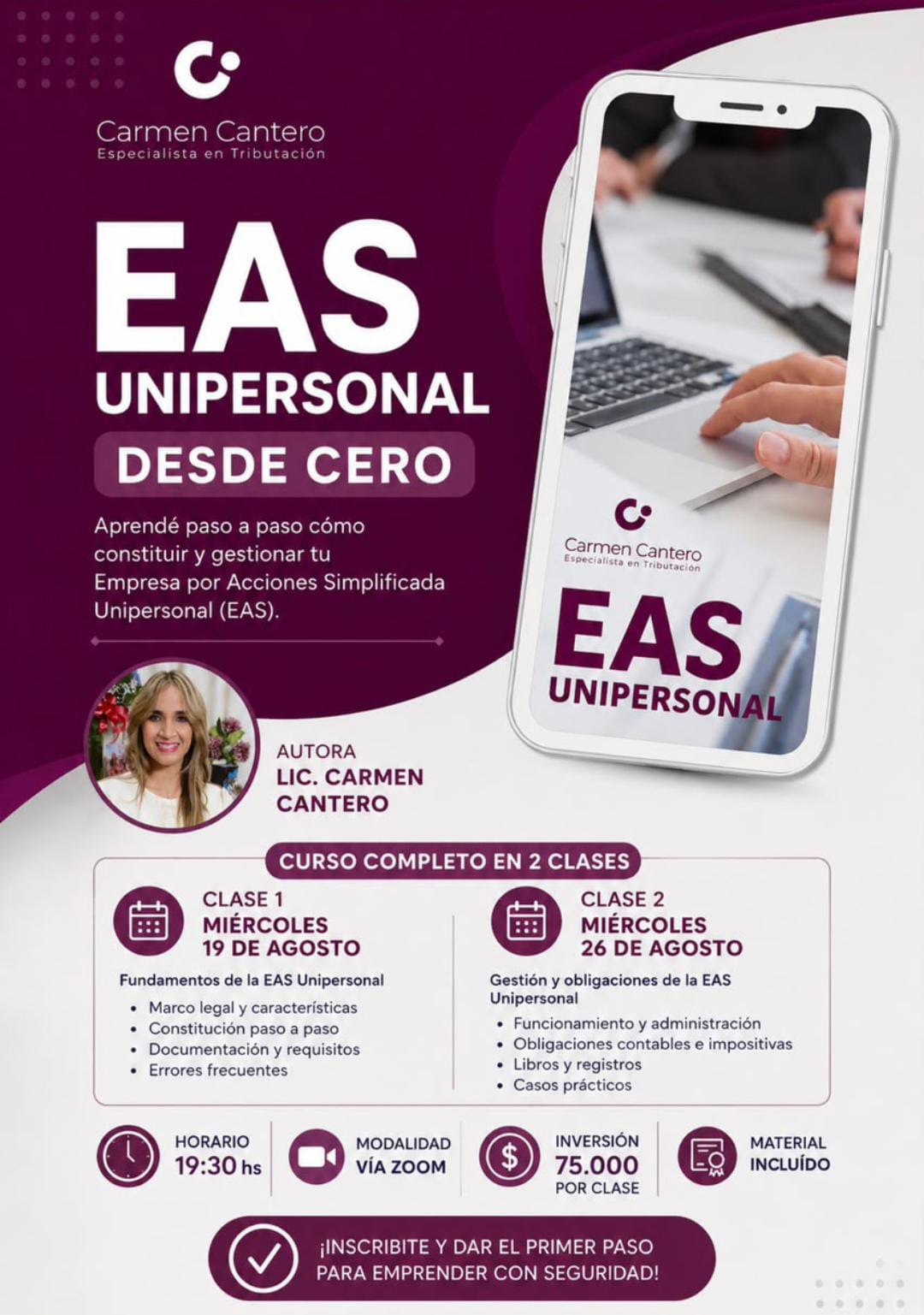 Clase 1 Taller Eas Unipersonal desde cero 19/08/26